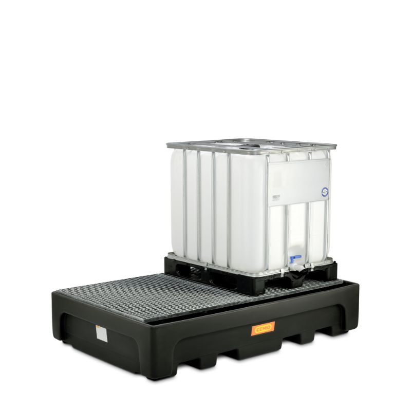 Cuva retentie din PE cu gratar otel galvanizat, pentru IBC, volum 1100 litri, 223x146x46 cm [1]