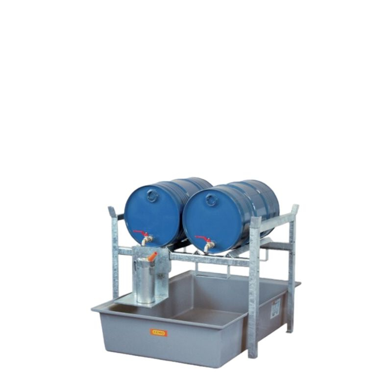 Raft suport pentru butoaie Type 400, Model 1, 2x60 litri, cuva GRP 220 litri - v1 [1]