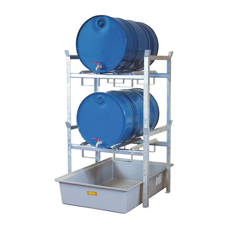 Raft suport pentru butoaie Type 400, Model 2, 2x200 litri, cuva GRP 220 litri - v2 [1]