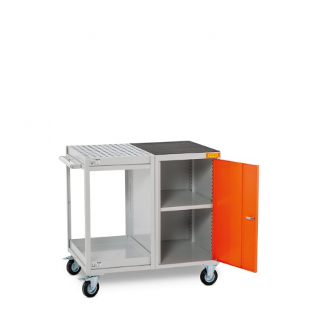 Carucior de atelier cu 2 tavi de colectare, 1 compartiment si 1 covoras antiderapant [1]