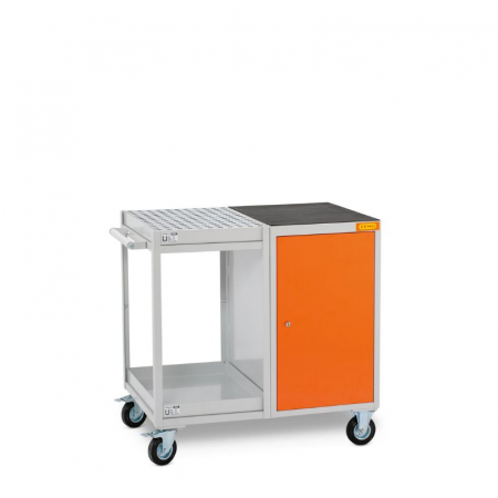Carucioare de atelier - Carucior de atelier cu 2 tavi de colectare, 1 compartiment si 1 covoras antiderapant