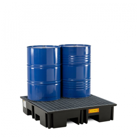 Cuva retentie din PE cu gratar din otel, volum 220 litri, 123x123x26 cm [1]