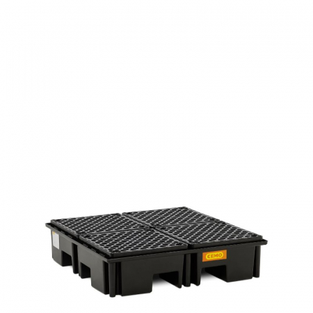 Cuve din PE pentru paleti - Cuva de retentie din PE cu gratar, volum 220 litri, 123x123x29 cm