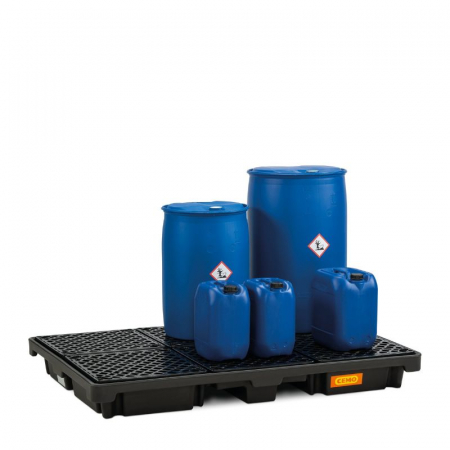 Cuva de retentie din PE cu gratar, volum 220 litri, 186x126x20 cm [1]