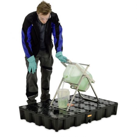 Cuva de retentie din PE cu gratar,  volum 250 l, 160x120x18 cm [1]