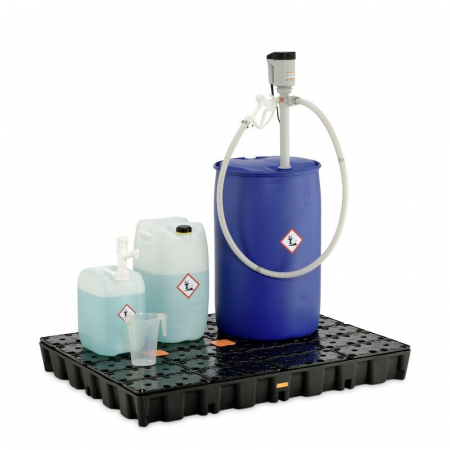 Cuva de retentie din PE cu gratar,  volum 250 l, 160x120x18 cm [2]