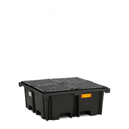 Cuve din PE pentru paleti - Cuva de retentie din PE cu gratar, volum 400 litri, 129x129x50 cm