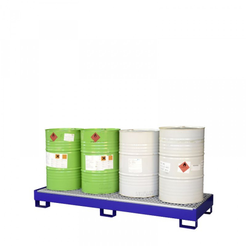 Cuve de colectare din metal - Cuva de retentie metalica, cu gratar, volum 205 l, 239x80x24 cm