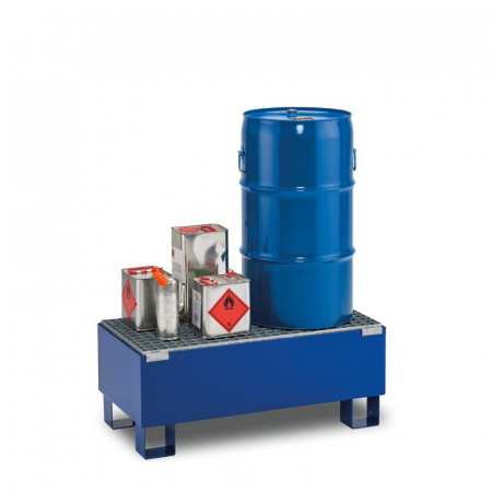 Cuve de colectare din metal - Cuva de retentie metalica cu gratar, volum 65 l, 82x42x33 cm