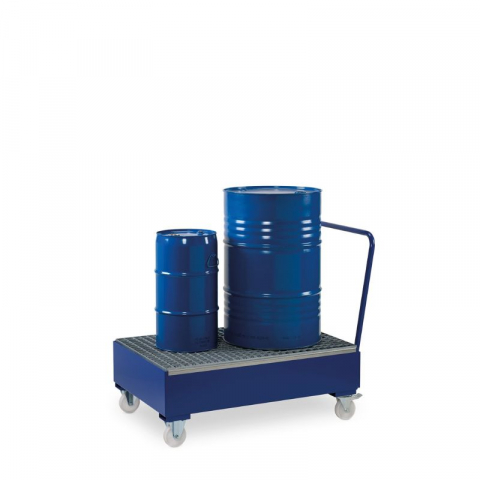 Cuve de retentie - Cuva de retentie metalica, cu gratar, pe roti, volum 205 l, 135x81x109 cm