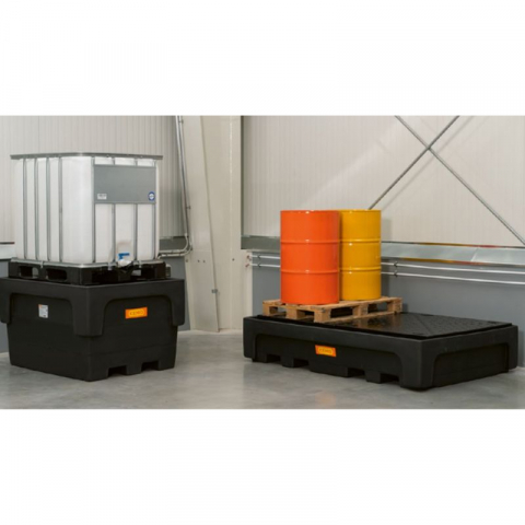 Cuva retentie din PE cu gratar, pentru IBC, volum 1100 litri, 146x117x88 cm [2]