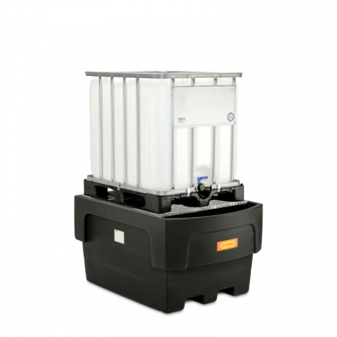 Cuve din PE pentru IBC - Cuva retentie din PE cu spatiu de umplere, gratar otel, pentru IBC, volum 1100 litri, 162x117x85 cm