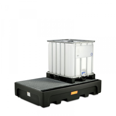 Cuve din PE pentru IBC - Cuva retentie din PE cu gratar otel galvanizat, pentru IBC, volum 1100 litri, 223x146x46 cm