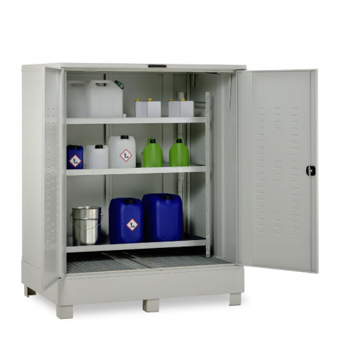 Stocare substante periculoase - Dulap metalic pentru substante periculoase model 320 cu raft pentru recipiente mici - V2