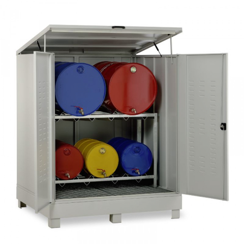 Dulapuri metalice - Dulap metalic pentru substante periculoase model 400 cu raft pentru butoaie