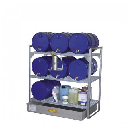 Rafturi pentru butoaie Type 360 - Raft suport pentru butoaie Type 360, 6x60 litri, cuva GRP 150 litri