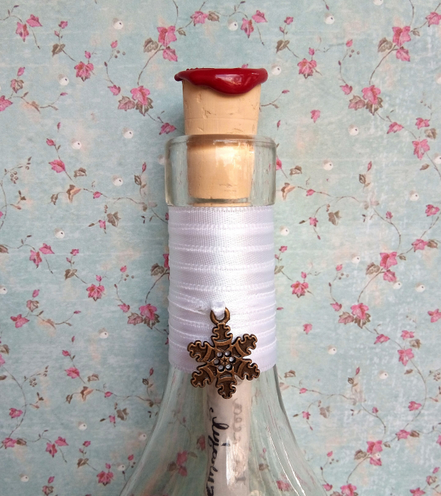 Scrisoare cadou Crăciun pentru doamna învățătoare - tip papirus în sticlă decorată [3]