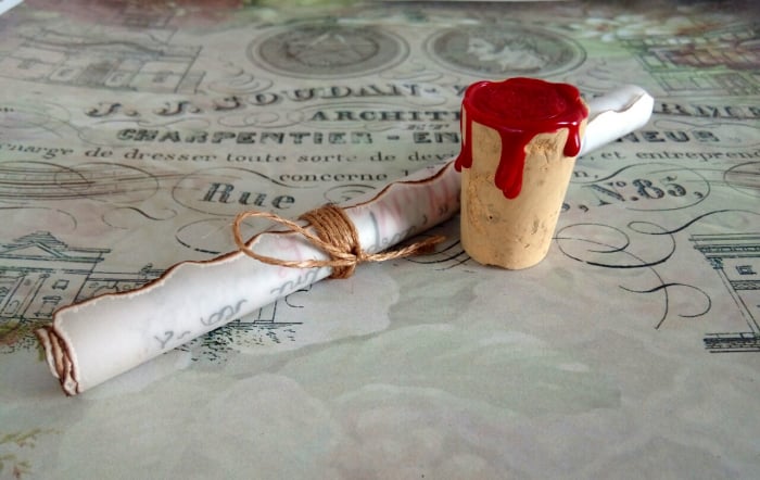 Scrisoare cadou Crăciun pentru mama - tip papirus în sticlă decorată (model 2) [4]