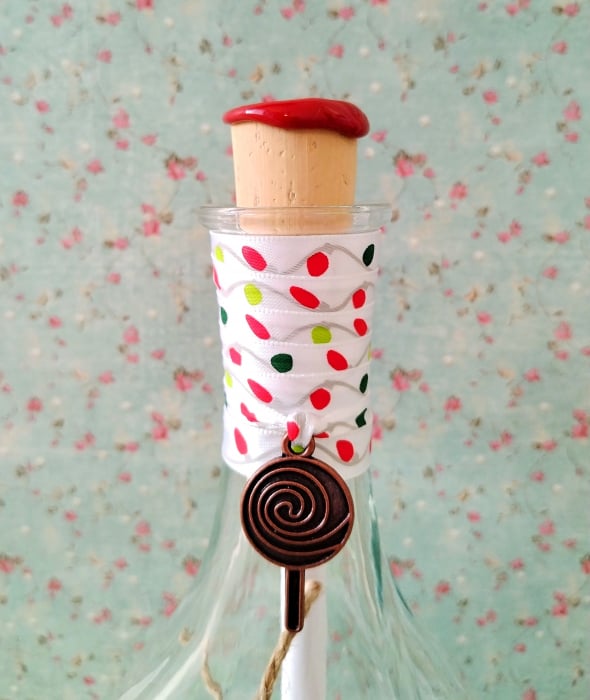 Scrisoare cadou Crăciun pentru mama - tip papirus în sticlă decorată (model 2) [3]