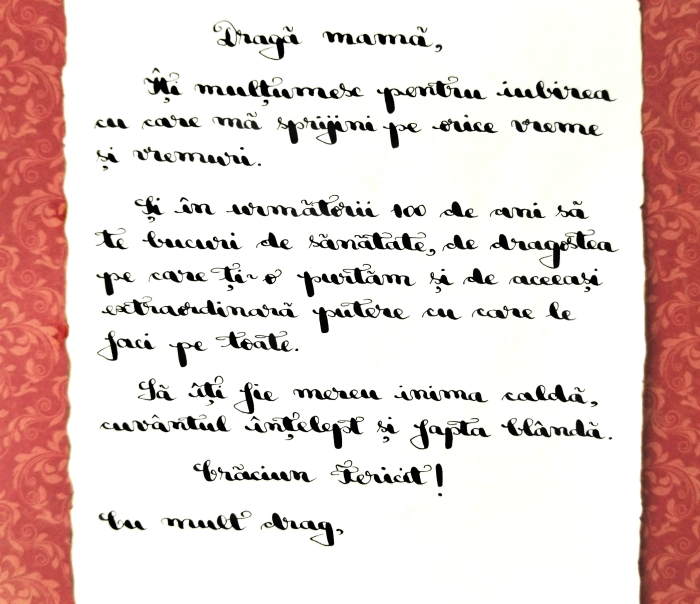 Scrisoare cadou Crăciun pentru mama - tip papirus în sticlă decorată (model 4) [2]
