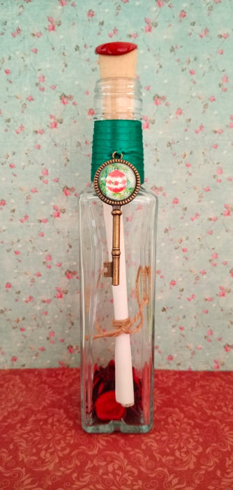 Scrisoare cadou Crăciun pentru nași - tip papirus în sticlă decorată [1]