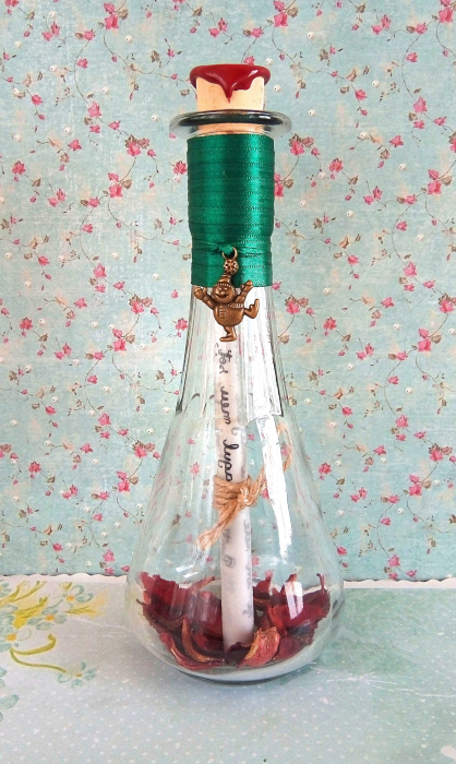 Scrisoare cadou Crăciun pentru soț - tip papirus în sticlă decorată [1]