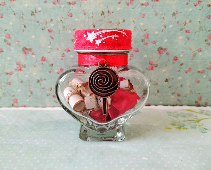 Scrisoare cadou Craciun pentru sotie, iubita - tip puzzle in mini-borcan decorat [1]