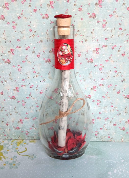 Scrisoare cadou Crăciun pentru soție - tip papirus în sticlă decorată [1]