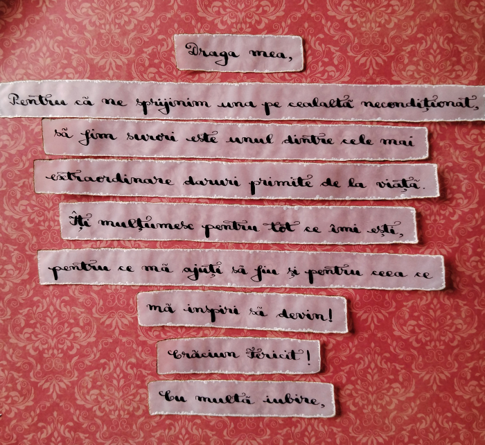 Scrisoare cadou Crăciun pentru soră - tip puzzle în mini-borcan decorat (model 2) [2]