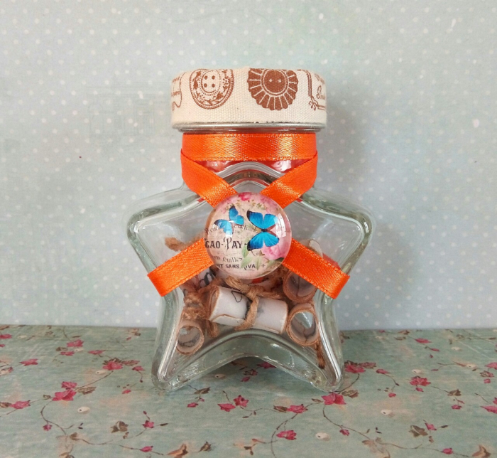 Scrisoare cadou pentru soră - tip puzzle în mini-borcan stea (model 1) [1]