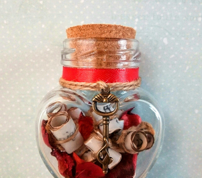 Scrisoare mesaj personalizat cadou Valentine's Day/Dragobete pentru iubită/soție - în borcan inimă [3]