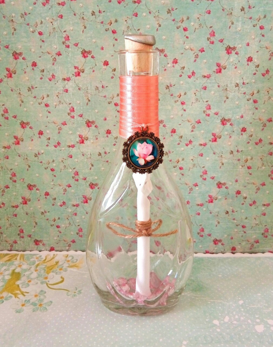 Scrisoare mesaj personalizat, cadou pentru soție - tip papirus în sticlă (model 4) [1]