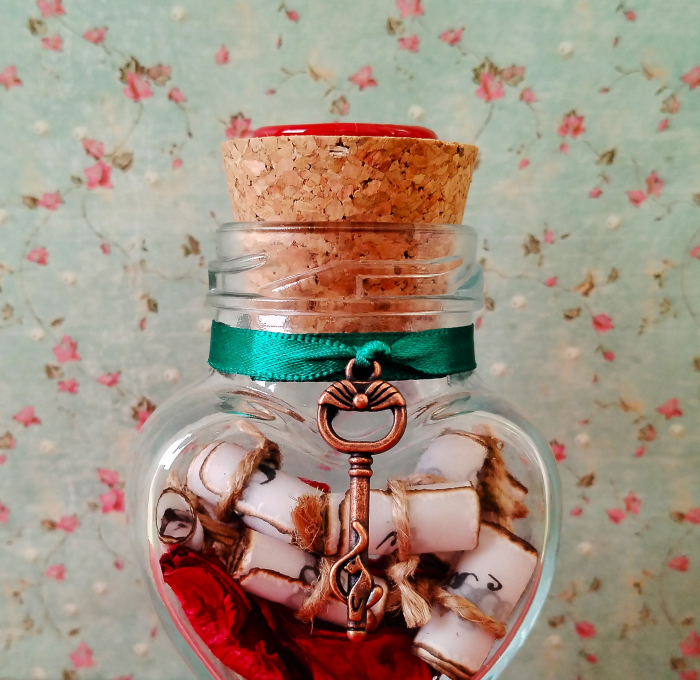 Scrisoare mesaj personalizat cadou Valentine's Day/Dragobete pentru iubit/soț - în borcan inimă [3]