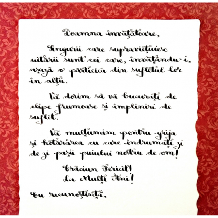 Scrisoare cadou Crăciun pentru doamna învățătoare - tip papirus în sticlă decorată [1]