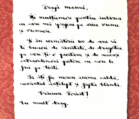 Scrisoare cadou Crăciun pentru mama - tip papirus în sticlă decorată (model 3) [1]