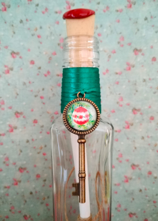 Scrisoare cadou Crăciun pentru nași - tip papirus în sticlă decorată [2]