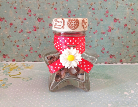 Scrisori cadou tip puzzle - bilețele în mini-borcane - Scrisoare cadou pentru iubită - tip puzzle în mini-borcan stea (model 1)