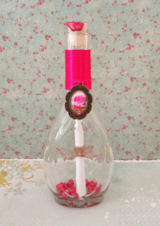 Scrisori cadou - mesaje personalizate în sticlă - Scrisoare cadou pentru prietenă - tip papirus în sticlă decorată manual