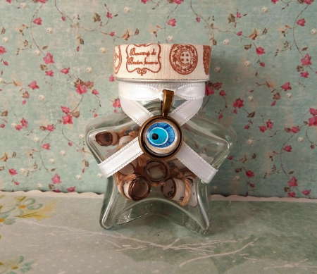 Scrisori cadou tip puzzle - bilețele în mini-borcane - Scrisoare cadou pentru prietenă - tip puzzle în mini-borcan stea (model 3)