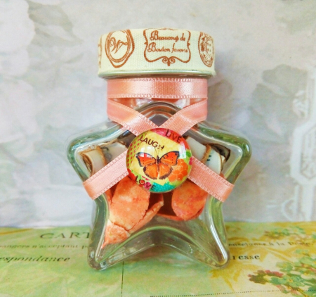 Scrisori cadou tip puzzle - bilețele în mini-borcane - Scrisoare cadou pentru prietenă - tip puzzle în mini-borcan stea (model 2)