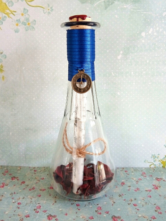 Scrisori cadou - mesaje personalizate în sticlă - Scrisoare mesaj personalizat, cadou pentru soț - tip papirus în sticlă