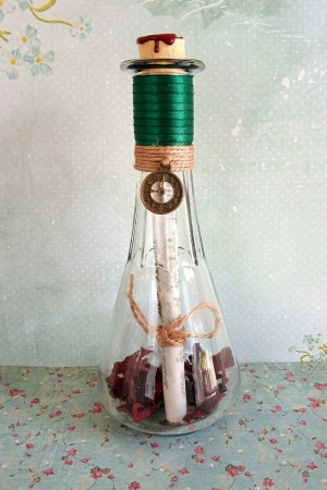 Scrisori cadou - mesaje personalizate în sticlă - Scrisoare mesaj personalizat, cadou pentru soț - tip papirus în sticlă (model 3)