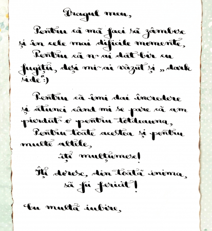 Scrisoare mesaj personalizat, cadou pentru soț - tip papirus în sticlă (model 2) [1]