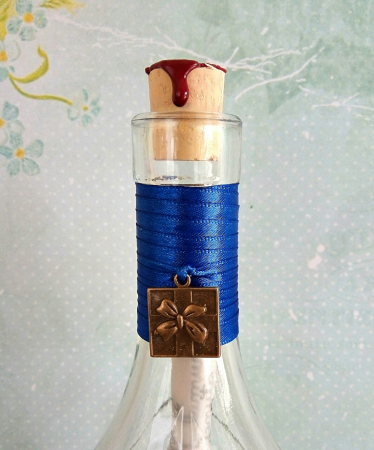 Scrisoare mesaj personalizat, cadou pentru soție  - tip papirus în sticlă (model 4) [2]