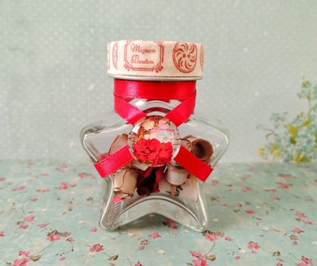 Scrisori cadou tip puzzle - bilețele în mini-borcane - Scrisoare cadou pentru soție - tip puzzle în mini-borcan stea (model 1)