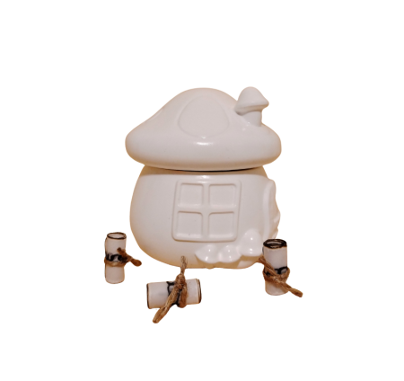 Scrisori cadou Crăciun 2025 - Scrisoare de la Moș Crăciun pentru copii - mesaj scris pe bilețele din hârtie de calc, în căsuță din praf ceramic