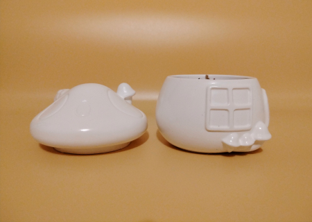 Scrisoare de la Moș Crăciun pentru copii - mesaj scris pe bilețele din hârtie de calc, în căsuță din praf ceramic [3]