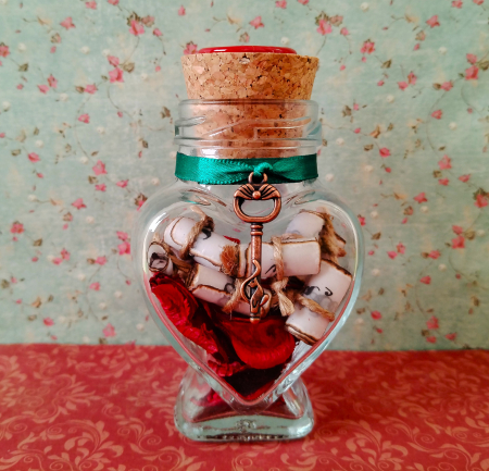 Scrisori cadou Valentine's Day și Dragobete - Scrisoare mesaj personalizat cadou Valentine's Day/Dragobete pentru iubit/soț - în borcan inimă