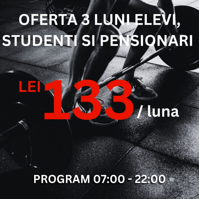 Abonament FULL-TIME 3 luni pentru elevi, studenti si pensionari ( 07:00 - 22:00 ) [1]