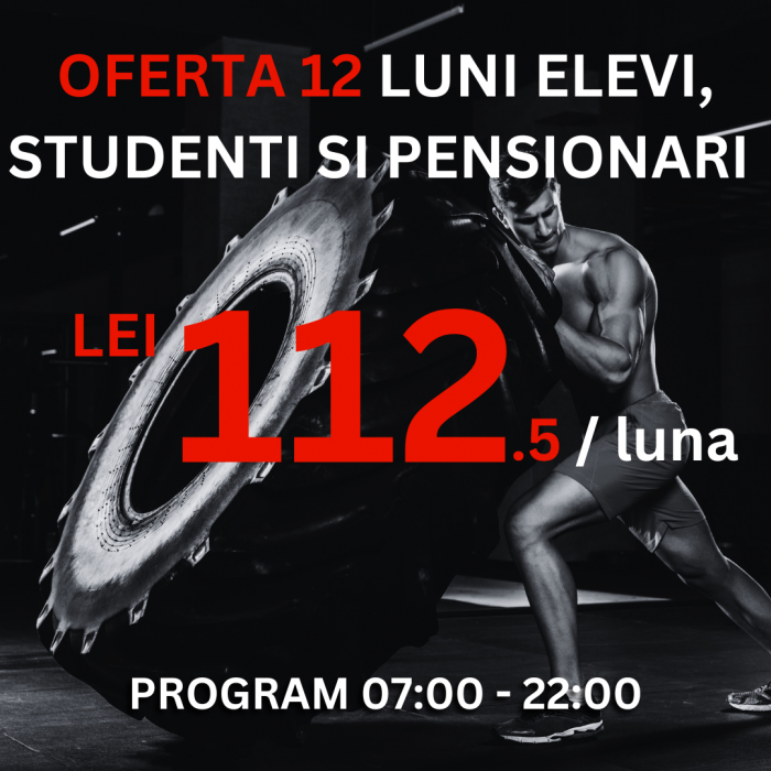 Abonament FULL-TIME 12 luni pentru elevi, studenti si pensionari ( 07:00 - 22:00 ) [1]